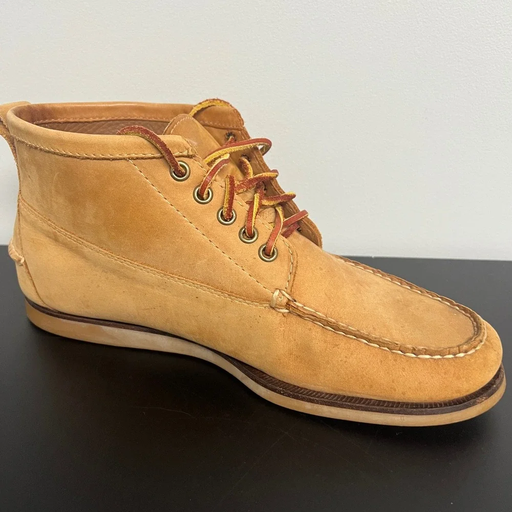 LL Bean Signature Mens Tan Leather Boots 281251 Size 10.5 D